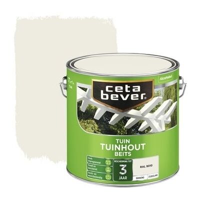 Cetabever Tuinhout Beits Dekkend Zijdeglans - RAL 9010 8711113127295 Verf Cetabever Tuinhout Beits Dekkend Zijdeglans - RAL 9010 8711113127295 Verf