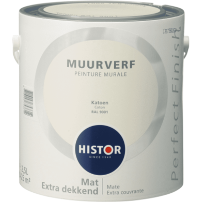 Histor Perfect Finish Muurverf Mat - Ral 9001 - 2,5 liter Histor Perfect Finish Muurverf Mat - Ral 9001 - 2,5 liter