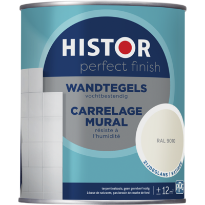 Histor Perfect Finish Wandtegels Zijdeglans - RAL 9010 Histor Perfect Finish Wandtegels Zijdeglans - RAL 9010