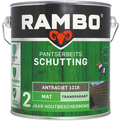 Rambo Pantserbeits Schutting Mat Transparant 2,5 liter - Antraciet Rambo Pantserbeits Schutting Mat Transparant 2,5 liter - Antraciet