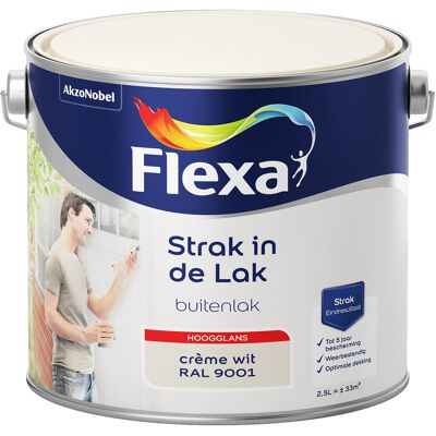 Flexa Strak in de Lak Buitenlak Hoogglans - Crème Wit - RAL 9001 Flexa Strak in de Lak Buitenlak Hoogglans - Crème Wit - RAL 9001