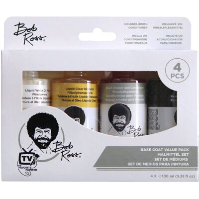 Bob Ross Medium Basecoat - voordeelverpakking - 4 x 100 ml 720867071400 Verf Bob Ross Medium Basecoat - voordeelverpakking - 4 x 100 ml 720867071400 Verf