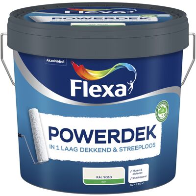 Flexa Powerdek Muren & Plafonds - RAL 9010 8711113112895 Verf Flexa Powerdek Muren & Plafonds - RAL 9010 8711113112895 Verf
