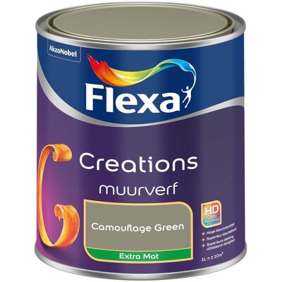 Flexa Flexa Creations Muurverf Extra Mat - Camouflage Green 1 liter 8711113106207 Verf Flexa Flexa Creations Muurverf Extra Mat - Camouflage Green 1 liter 8711113106207 Verf