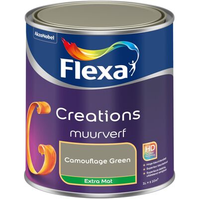 Flexa Creations Muurverf Extra Mat - Camouflage Green Flexa Creations Muurverf Extra Mat - Camouflage Green