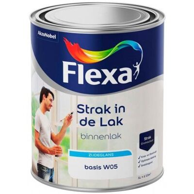 Flexa Strak in de Lak Zijdeglans - 1 Liter - Wit / Kleur 8711113110419 Verf Flexa Strak in de Lak Zijdeglans - 1 Liter - Wit / Kleur 8711113110419 Verf