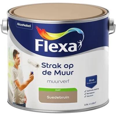 Flexa Strak op de Muur Muurverf - Mat - 2,5 liter - Suede Flexa Strak op de Muur Muurverf - Mat - 2,5 liter - Suede