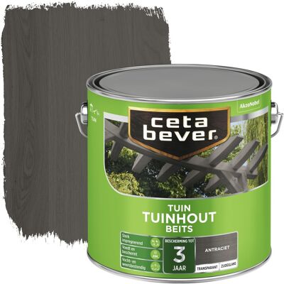 Cetabever Tuinhout Beits Transparant Zijdeglans - Antraciet Cetabever Tuinhout Beits Transparant Zijdeglans - Antraciet