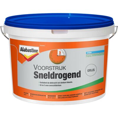 Alabastine Voorstrijk Sneldrogend - Grijs - 2.5 liter 8710839114138 Verf Alabastine Voorstrijk Sneldrogend - Grijs - 2.5 liter 8710839114138 Verf