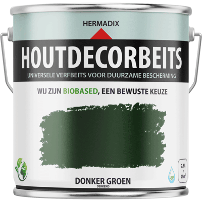 Hermadix Houtdecor Verfbeits - Donker Groen Hermadix Houtdecor Verfbeits - Donker Groen