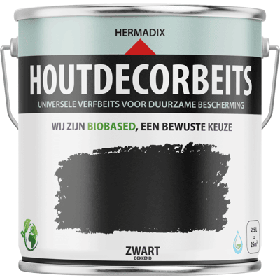 Hermadix Houtdecor Verfbeits - Zwart Hermadix Houtdecor Verfbeits - Zwart