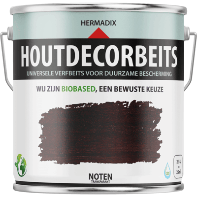 Hermadix Houtdecor Verfbeits Transparant - Noten Hermadix Houtdecor Verfbeits Transparant - Noten