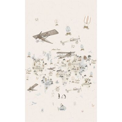 Noordwand Kids Walls Fotobehang met beige wereldkaart met dieren en vliegtuigen - 45856 4001860458563 Behang Noordwand Kids Walls Fotobehang met beige wereldkaart met dieren en vliegtuigen - 45856 4001860458563 Behang