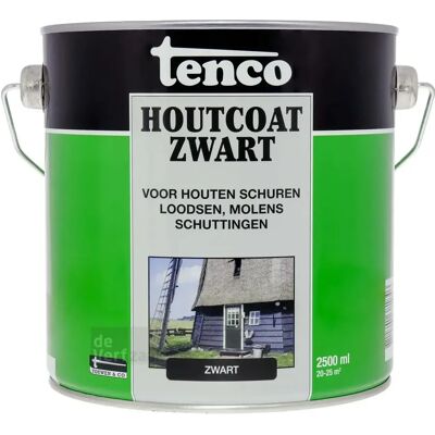 Tenco Houtcoat Zwart - 2.5 liter 8712701381846 Verf Tenco Houtcoat Zwart - 2.5 liter 8712701381846 Verf