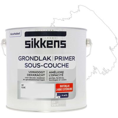 Sikkens Grondlak Buitenlak - 2,5 liter Wit Sikkens Grondlak Buitenlak - 2,5 liter Wit