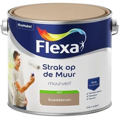 Flexa Strak op de Muur Muurverf - Mat - 2,5 liter - Suede Flexa Strak op de Muur Muurverf - Mat - 2,5 liter - Suede