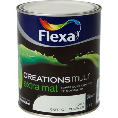 Flexa Flexa Creations Muurverf Extra Mat - Cotton Flower 1 liter 8711113106023 Verf Flexa Flexa Creations Muurverf Extra Mat - Cotton Flower 1 liter 8711113106023 Verf