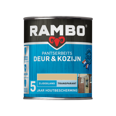 Rambo Pantserbeits Deur & Kozijn Zijdeglans Transparant 750 ml - Blank Rambo Pantserbeits Deur & Kozijn Zijdeglans Transparant 750 ml - Blank