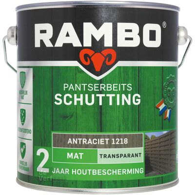 Rambo Pantserbeits Schutting Mat Transparant 2,5 liter - Antraciet Rambo Pantserbeits Schutting Mat Transparant 2,5 liter - Antraciet