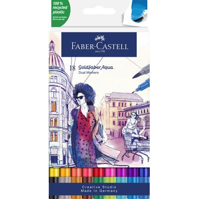 Faber Castell Goldfaber Aqua Dual Marker - set 12 stuks 4005401646242 Verf Faber Castell Goldfaber Aqua Dual Marker - set 12 stuks 4005401646242 Verf