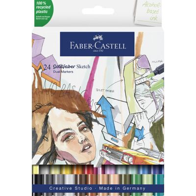 Faber Castell Goldfaber Sketch Alcohol Marker - set 24 stuks 4005401647249 Verf Faber Castell Goldfaber Sketch Alcohol Marker - set 24 stuks 4005401647249 Verf