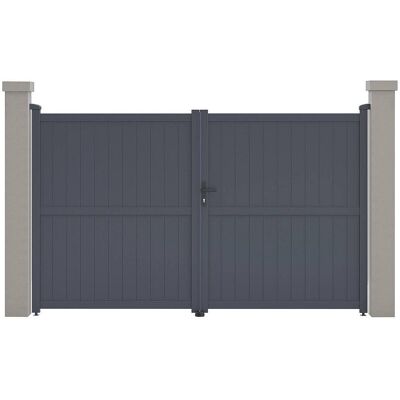 Habitat et jardin Tuinpoort dubbele poort aluminium "Maurice" - 299,5 x 180,9 cm - Grijs - Grijs Habitat et jardin Tuinpoort dubbele poort aluminium "Maurice" - 299,5 x 180,9 cm - Grijs - Grijs