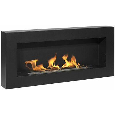Cheminée murale au bioéthanol Siena Noir L 90 x P 12 x H 40 - Zwart Cheminée murale au bioéthanol Siena Noir L 90 x P 12 x H 40 - Zwart