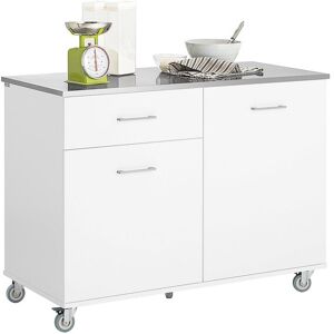 SoBuy FKW117-W Eetkamerkast Keuken Trolley Keukenkast Keukeneiland Buffet Dressoir Serveerwagen Opbergkast met 1 Laden, 2 Deuren - Wit SoBuy FKW117-W Eetkamerkast Keuken Trolley Keukenkast Keukeneiland Buffet Dressoir Serveerwagen Opbergkast met 1 Laden, 2 Deuren - Wit