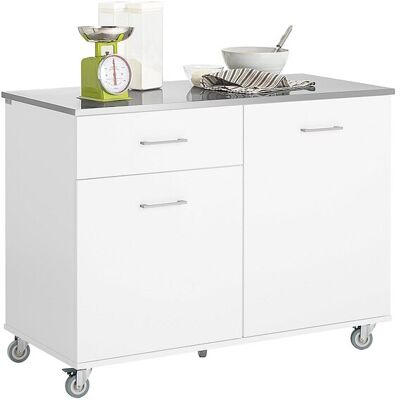 SoBuy FKW117-W Eetkamerkast Keuken Trolley Keukenkast Keukeneiland Buffet Dressoir Serveerwagen Opbergkast met 1 Laden, 2 Deuren - Wit SoBuy FKW117-W Eetkamerkast Keuken Trolley Keukenkast Keukeneiland Buffet Dressoir Serveerwagen Opbergkast met 1 Laden, 2 Deuren - Wit