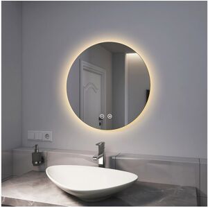 EMKE Ronde LED Badkamerspiegel 60 cm – Frameloos, Achtergrondverlichting, Touch Schakelaar, Dimbaar Licht (Koud/Warm/Neutraal Wit) - Zilverkleurig EMKE Ronde LED Badkamerspiegel 60 cm – Frameloos, Achtergrondverlichting, Touch Schakelaar, Dimbaar Licht (Koud/Warm/Neutraal Wit) - Zilverkleurig
