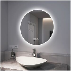 EMKE Verlichte Badkamerspiegel Rond 70 cm – LED Spiegel met Achtergrondverlichting – Touch Schakelaar, Anti-condens, Koud/Neutraal/Warm Wit - Zilverkleurig EMKE Verlichte Badkamerspiegel Rond 70 cm – LED Spiegel met Achtergrondverlichting – Touch Schakelaar, Anti-condens, Koud/Neutraal/Warm Wit - Zilverkleurig