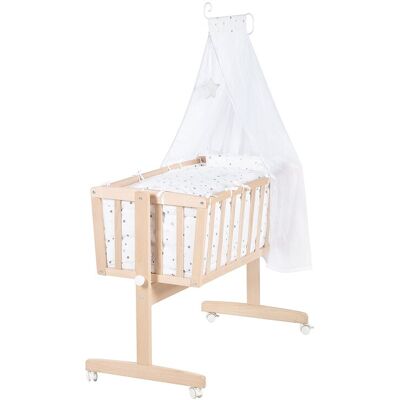 Roba Grijze Ster Magische Babywieg Set met Matras en Beddengoed - Natuurlijk licht Roba Grijze Ster Magische Babywieg Set met Matras en Beddengoed - Natuurlijk licht