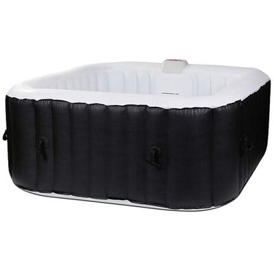Opblaasbare vierkante spa voor 6 personen - Ospazia - Afmetingen: 185 x 185 cm - Inclusief filter en afdekzeil - Zwart Opblaasbare vierkante spa voor 6 personen - Ospazia - Afmetingen: 185 x 185 cm - Inclusief filter en afdekzeil - Zwart