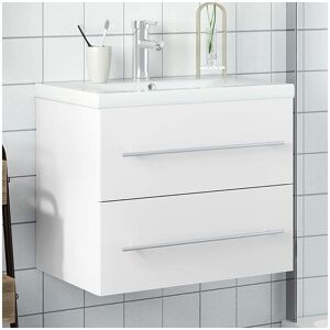vidaxl Wastafelkast met ingebouwde wasbak wit - Wit vidaxl Wastafelkast met ingebouwde wasbak wit - Wit