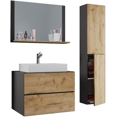 VCM 4 stks. wastafel Lendas L - Zwart, Bruin VCM 4 stks. wastafel Lendas L - Zwart, Bruin