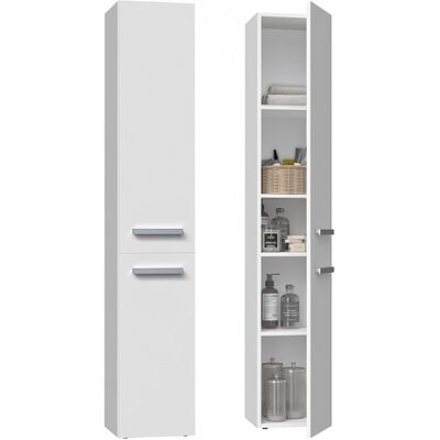 TOPESHOP Badkamerplank Nel II WIT - Wit, Zilverkleurig TOPESHOP Badkamerplank Nel II WIT - Wit, Zilverkleurig
