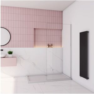AICA vaste inloopdouchewand 100x200cm, werkplaatsmodel, verchroomd aluminium profiel, 8mm antikalkglas, zonder douchebak - Zilverkleurig AICA vaste inloopdouchewand 100x200cm, werkplaatsmodel, verchroomd aluminium profiel, 8mm antikalkglas, zonder douchebak - Zilverkleurig