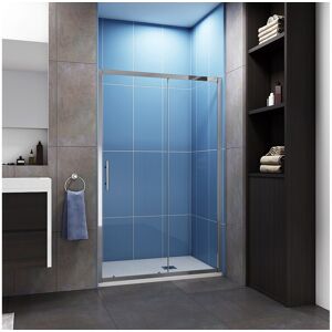 Aica Schuifdeur 160x190cm, 5mm gehard glas, douchedeurhoogte 190cm-2 rolluiken - Zilverkleurig Aica Schuifdeur 160x190cm, 5mm gehard glas, douchedeurhoogte 190cm-2 rolluiken - Zilverkleurig