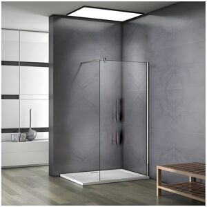 Aica Vaste inloopdouchewand 160x200cm - 10mm antikalk gehard glas - Met vierkante bevestigingsstang van 90cm - Zilverkleurig Aica Vaste inloopdouchewand 160x200cm - 10mm antikalk gehard glas - Met vierkante bevestigingsstang van 90cm - Zilverkleurig