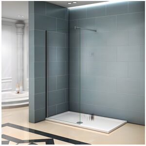 Aica Italiaanse douchewand 140x200cm, met bevestigingsstaf 90cm vierkant verchroomd 8mm transparant gehard glas - Zilverkleurig Aica Italiaanse douchewand 140x200cm, met bevestigingsstaf 90cm vierkant verchroomd 8mm transparant gehard glas - Zilverkleurig