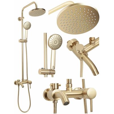 Doucheset Rea Luis Brush Gold - Goudkleurig Doucheset Rea Luis Brush Gold - Goudkleurig