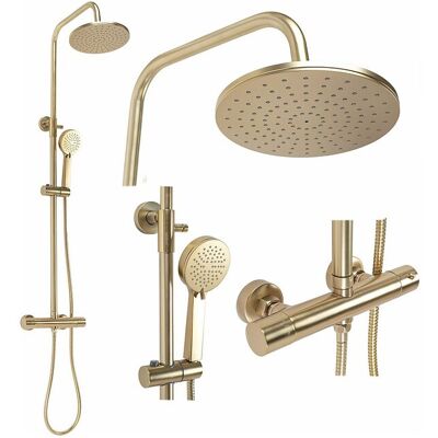 Doucheset Met Thermostaat Rea Parot Termostat Brush Gold - Goudkleurig Doucheset Met Thermostaat Rea Parot Termostat Brush Gold - Goudkleurig