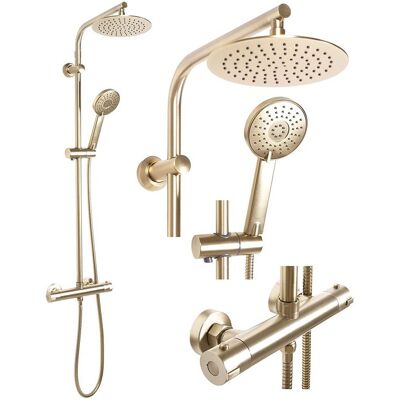 Doucheset Rea Bliss Thermostat Brush Gold - Goudkleurig Doucheset Rea Bliss Thermostat Brush Gold - Goudkleurig