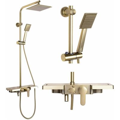 Doucheset Rea Bravo Brush Gold - Goudkleurig Doucheset Rea Bravo Brush Gold - Goudkleurig