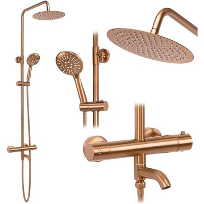 Doucheset Rea Lungo Thermostat Brush Copper - Koperkleurig Doucheset Rea Lungo Thermostat Brush Copper - Koperkleurig