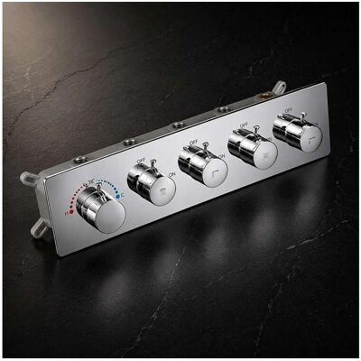 Moderne Chroom 4-weg Inbouw Thermostatische Douchekraan - Atlas - Zilverkleurig Moderne Chroom 4-weg Inbouw Thermostatische Douchekraan - Atlas - Zilverkleurig