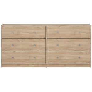 Calicosy Maria kommode breed met 6 lades, licht notenhout. - Beige Calicosy Maria kommode breed met 6 lades, licht notenhout. - Beige