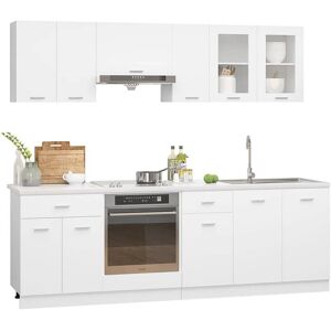 vidaxl 8-delige Keukenkastenset Lyon bewerkt hout wit - Wit vidaxl 8-delige Keukenkastenset Lyon bewerkt hout wit - Wit