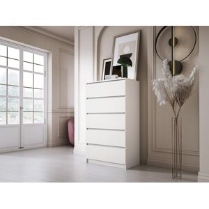 Ladekast met 5 laden: mat wit, 70 x 39 x 125 cm - Wit Ladekast met 5 laden: mat wit, 70 x 39 x 125 cm - Wit
