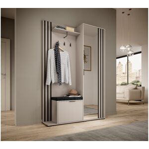 MINIO go for it, Garderobe NEL, met zwarte gestoffeerde zitting, met spiegel, kasjmier/zwart - Zwart, Beige MINIO go for it, Garderobe NEL, met zwarte gestoffeerde zitting, met spiegel, kasjmier/zwart - Zwart, Beige